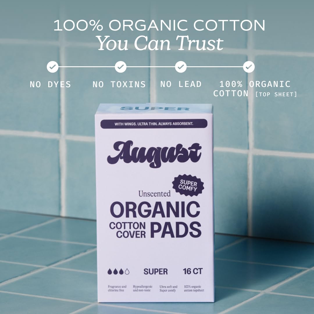 August: ocho capas absorbentes para protección duradera y cómoda.