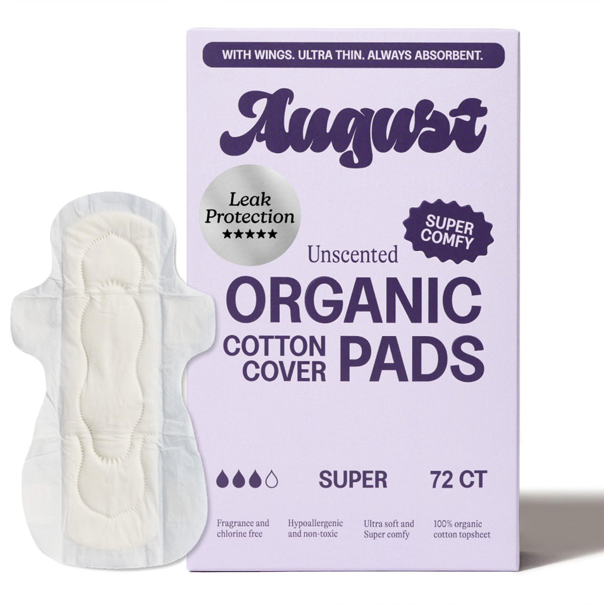 August: capa superior de algodón orgánico suave y transpirable.