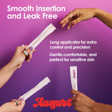 Tampones August con apertura axial para ajuste ergonómico y confort.