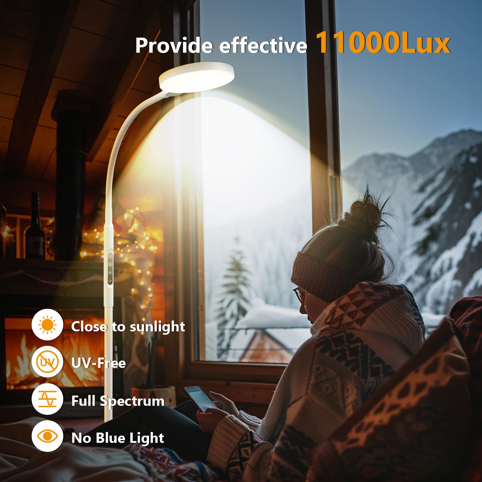 Aulaidik terapia de luz con espectro completo para bienestar diario.