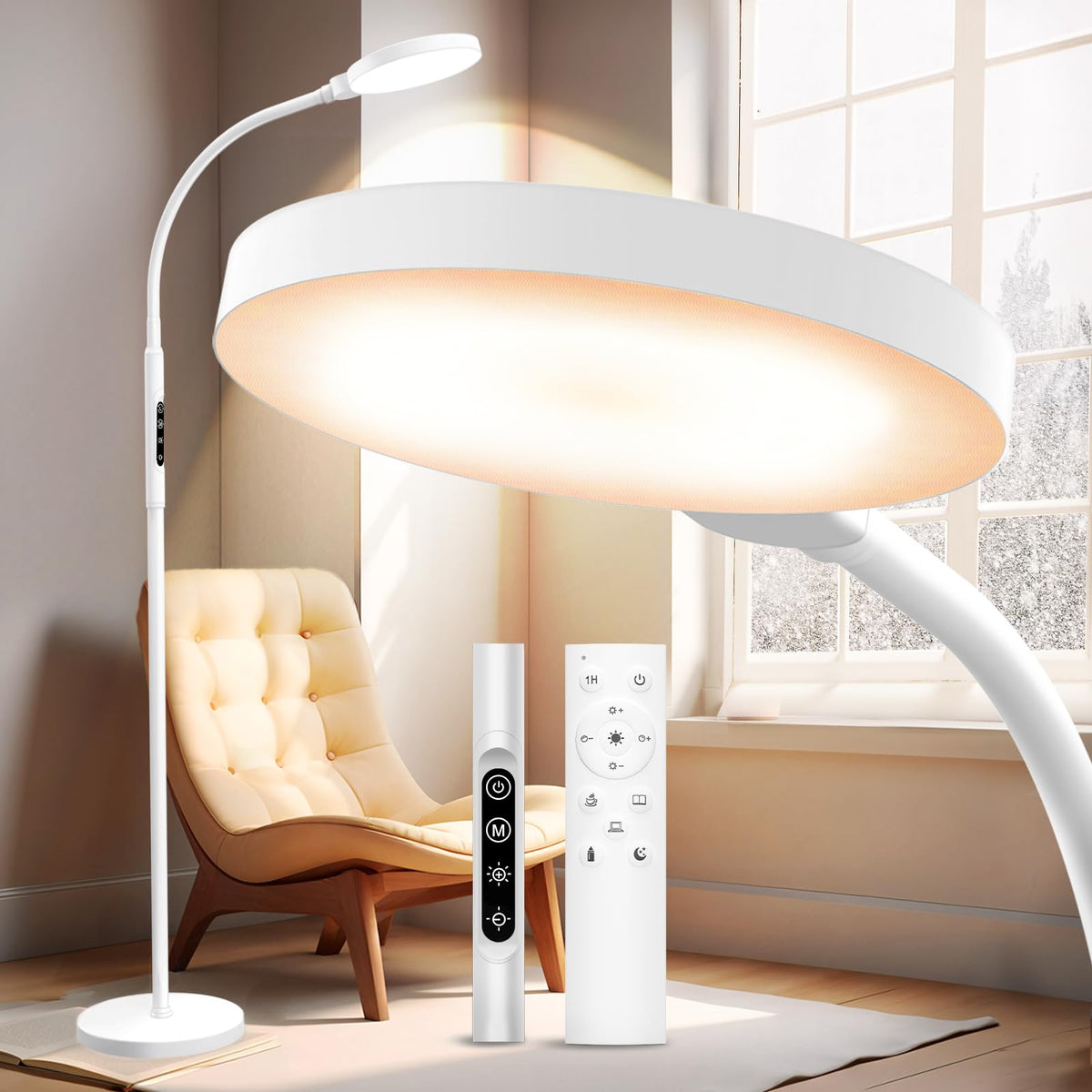 Lámpara Aulaidik de terapia de luz, 11000 Lux en pie para energía matutina.