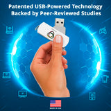 Aulterra EMF USB Neutralizer detalle: diseño compacto ideal para puertos USB.