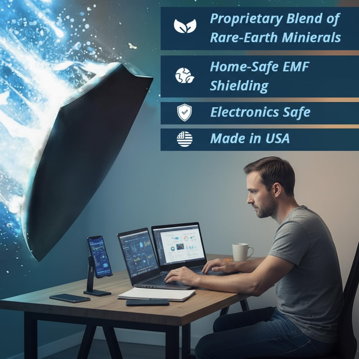 Aulterra EMF USB Neutralizer envase: fácil de almacenar cuando no se utiliza.