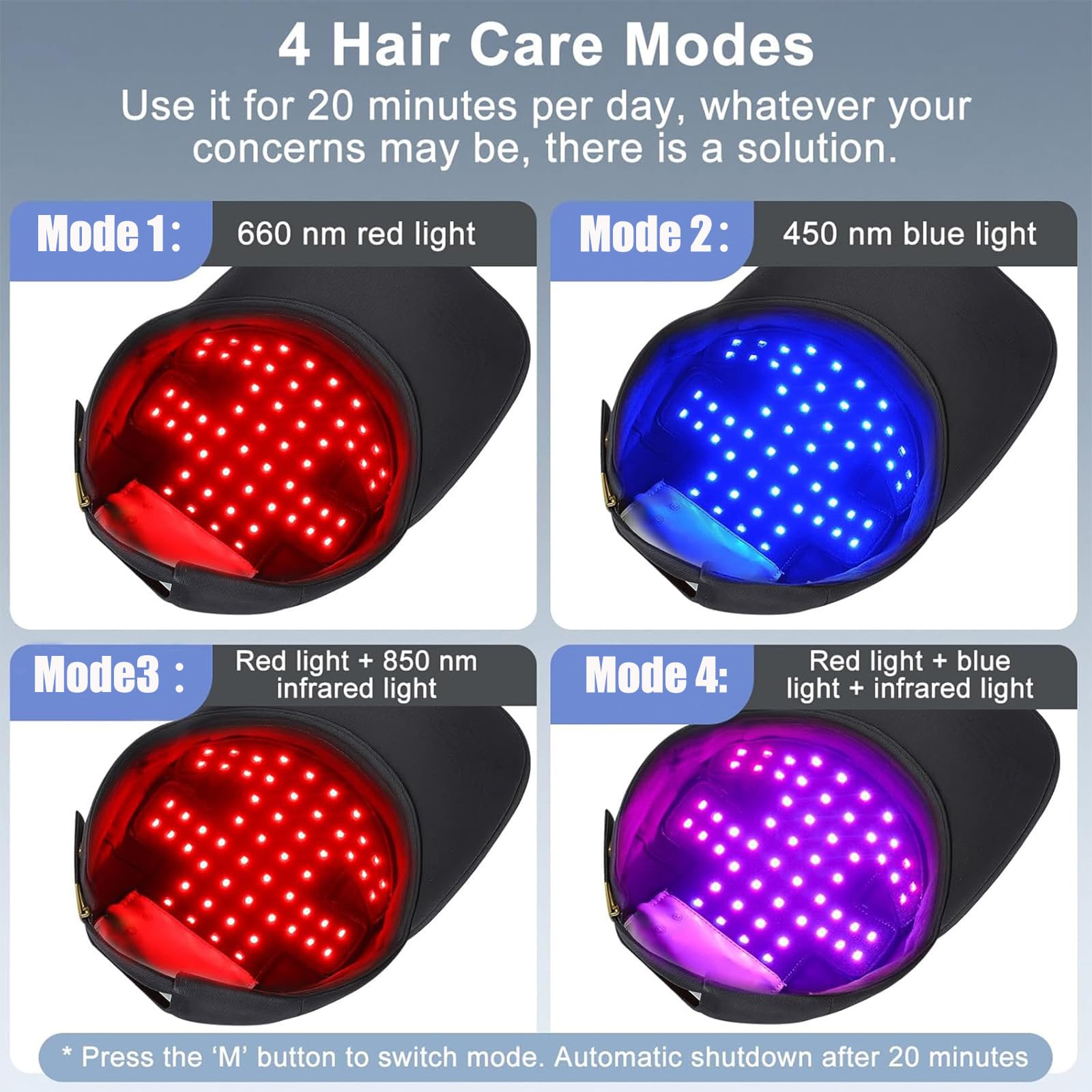 AUQLEF cap-luz-roja-ajuste-talla: ajuste cómodo para diferentes medidas de cabeza.
