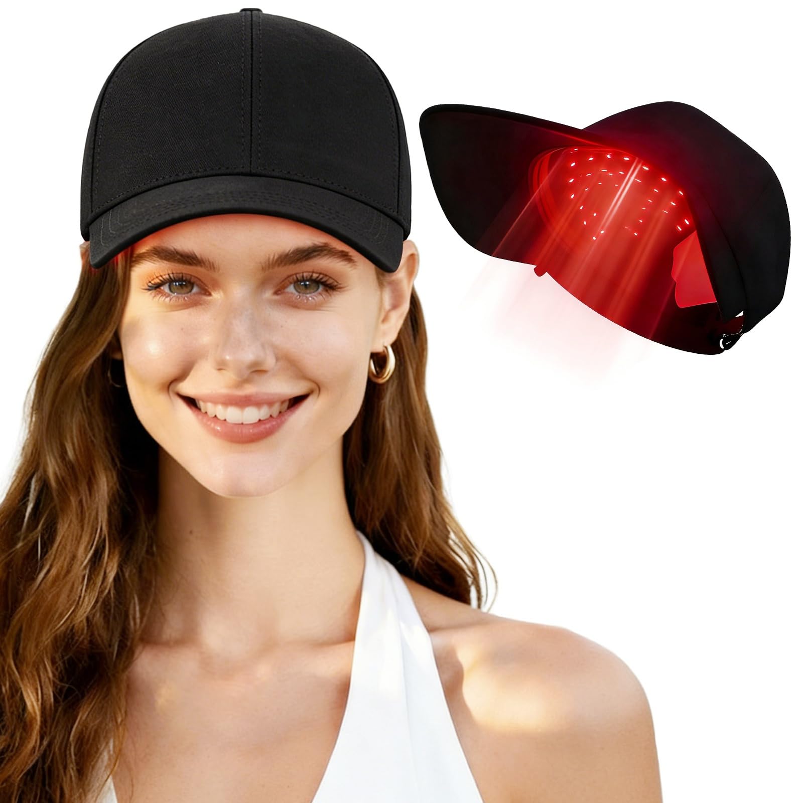 AUQLEF cap-luz-roja cabello-portátil: tratamiento cómodo en casa.
