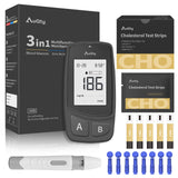 AuQty kit prueba colesterol 3 en 1, uso doméstico cómodo y completo.