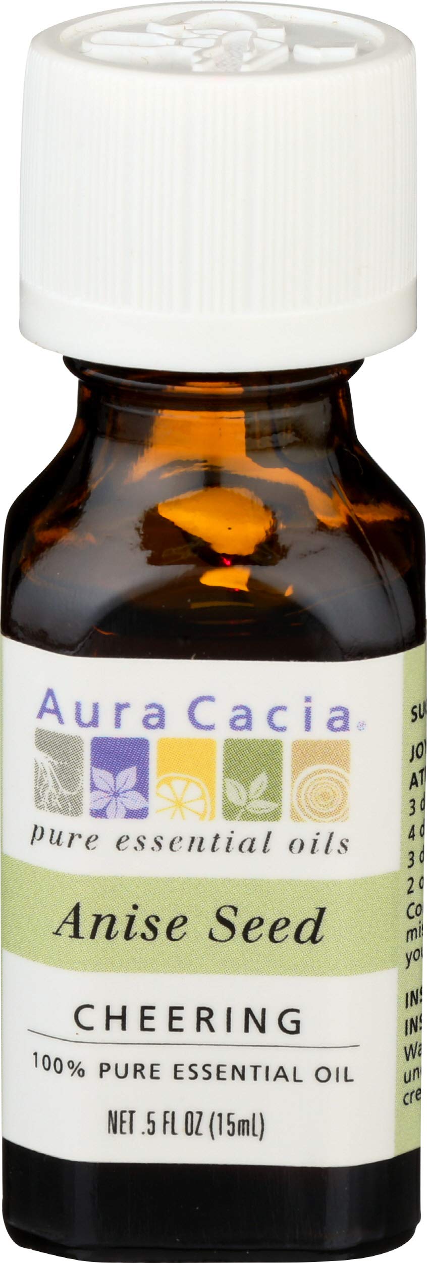 Aura Cacia aceite esencial de anis, botella vista, aroma cálido para ambientar espacios