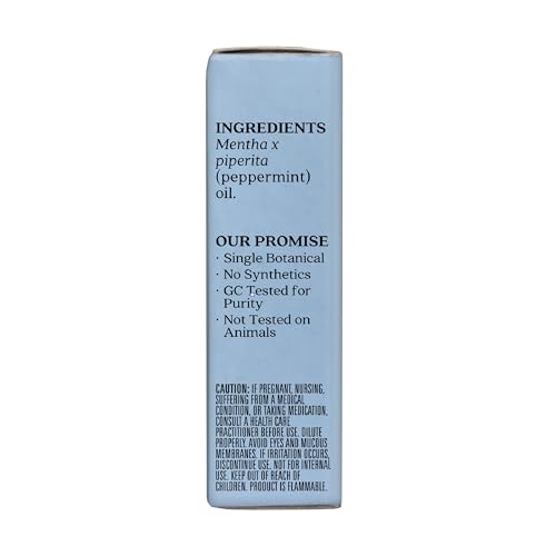 Aura Cacia aceite esencial menta piperita para masaje, mezcla refrescante con aceite portador.