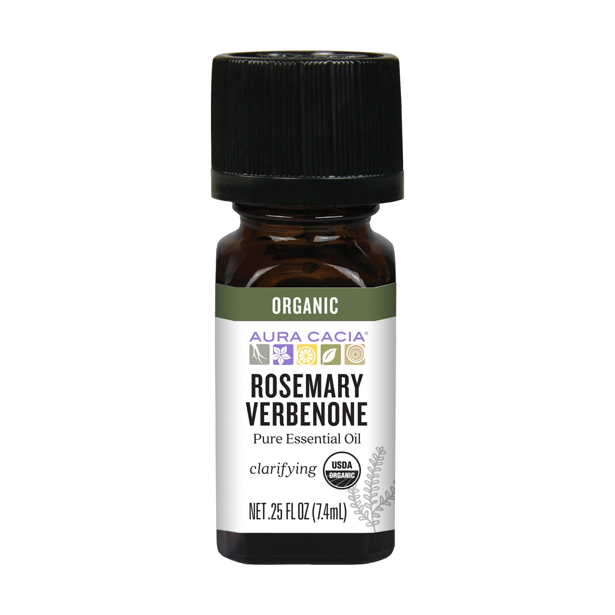 Aura Cacia Romero Verbenona: frasco para aromaterapia y cuidado capilar