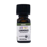 Envase transparente de Aura Cacia Lemongrass, fácil visualización de cantidad