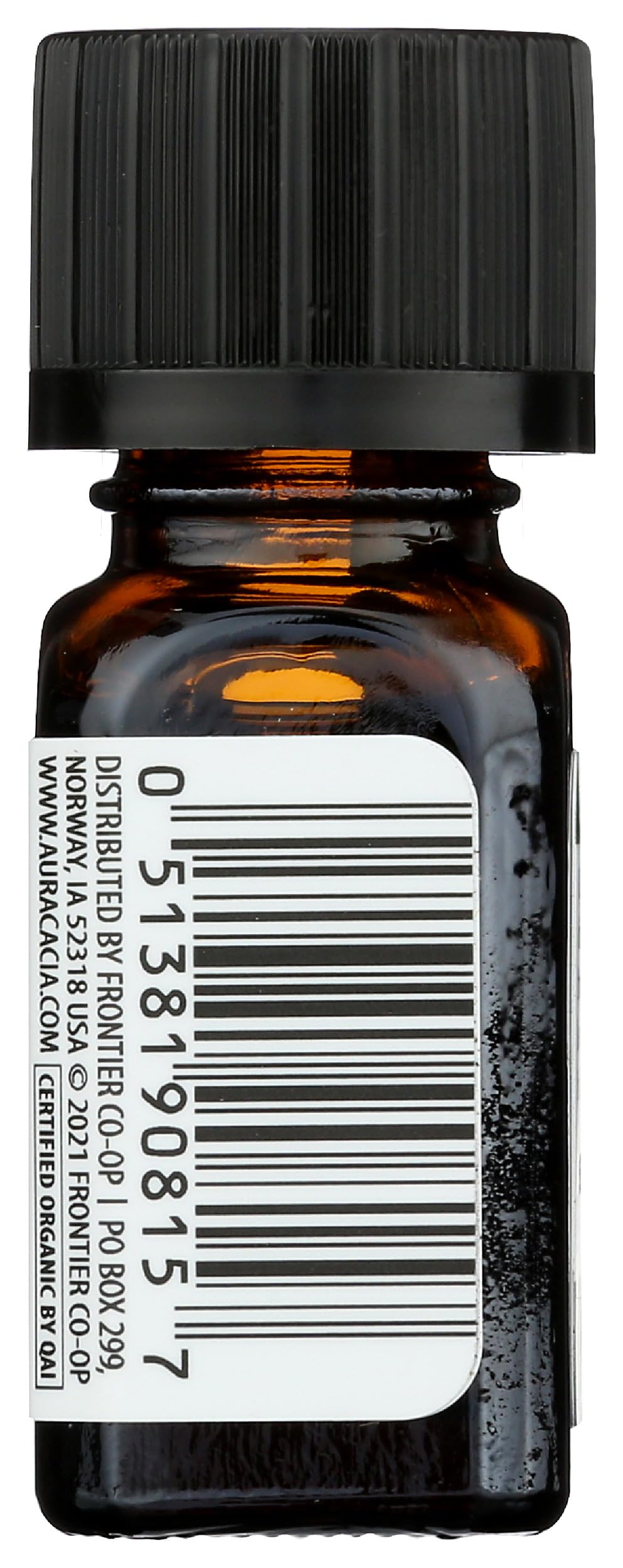 Etiqueta orgánica de Aura Cacia Lemongrass, aroma natural y certificado