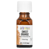 Aura Cacia aceite esencial naranja dulce, frasco; aroma cítrico para elevar el ánimo.