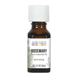 Aura Cacia aceite esencial de romero en botella, aroma herbáceo para aromaterapia.