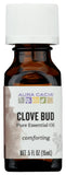Aura Cacia Clavo en botella, ideal para uso aromático y difusión.