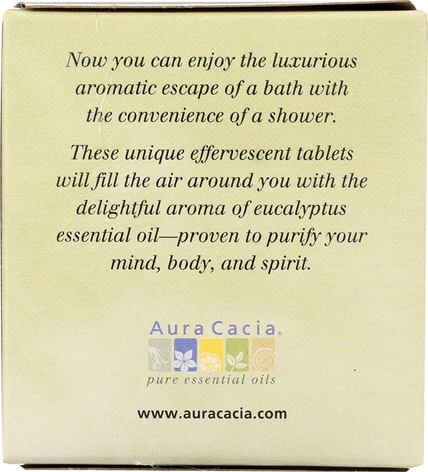 Aura Cacia envase compacto que destaca la pureza de aceites esenciales.