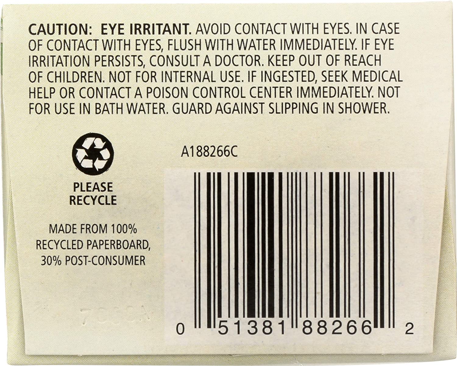 Aura Cacia etiqueta resalta ingredientes naturales para ducha aromática.