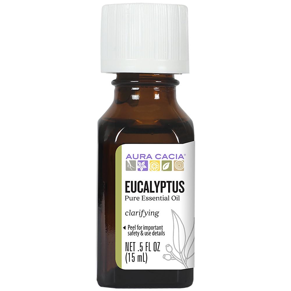 Aura Cacia Eucalipto: botella vertiendo, aroma vigorizante para espacios