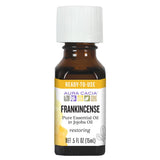 Aura Cacia Frankincense en jojoba: aroma calmante para meditación y cuidado de la piel.