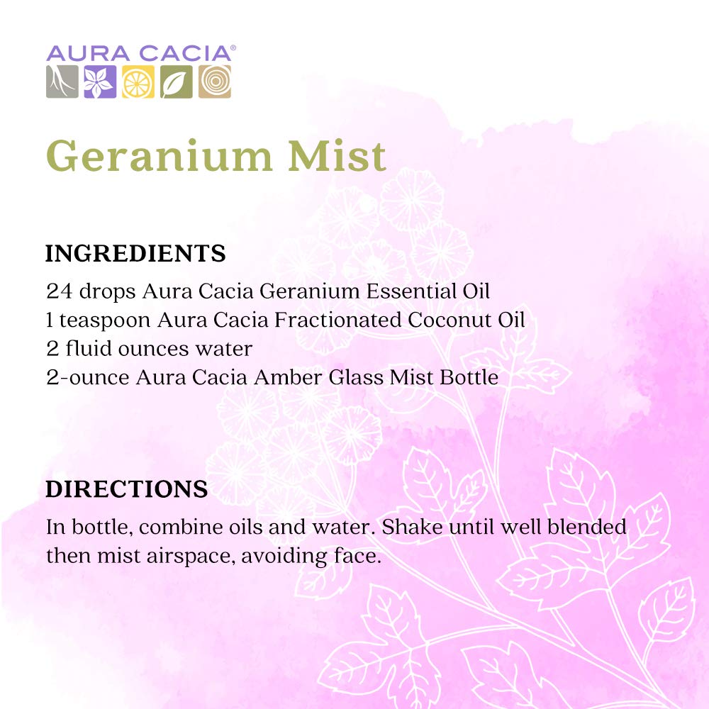 Aura Cacia Geranio uso diluido, recomendado para cuidado de la piel