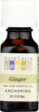 Aura Cacia Jengibre: botella de aceite esencial puro para uso suave en difusor y masajes.