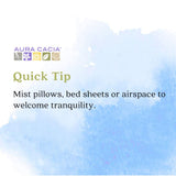 Aura Cacia Pillow Potion frasco aroma lavanda promueve ritual nocturno.