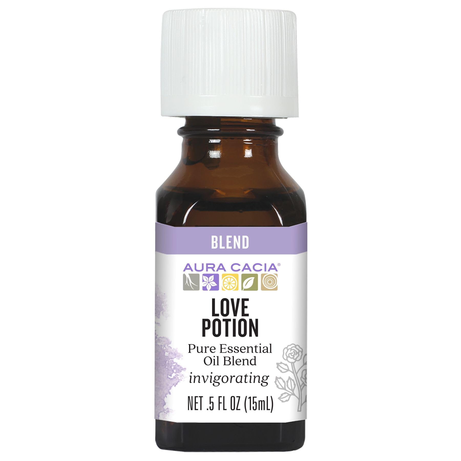 Aura Cacia Poción de Amor - botella: aroma romántico para ambientar momentos especiales.
