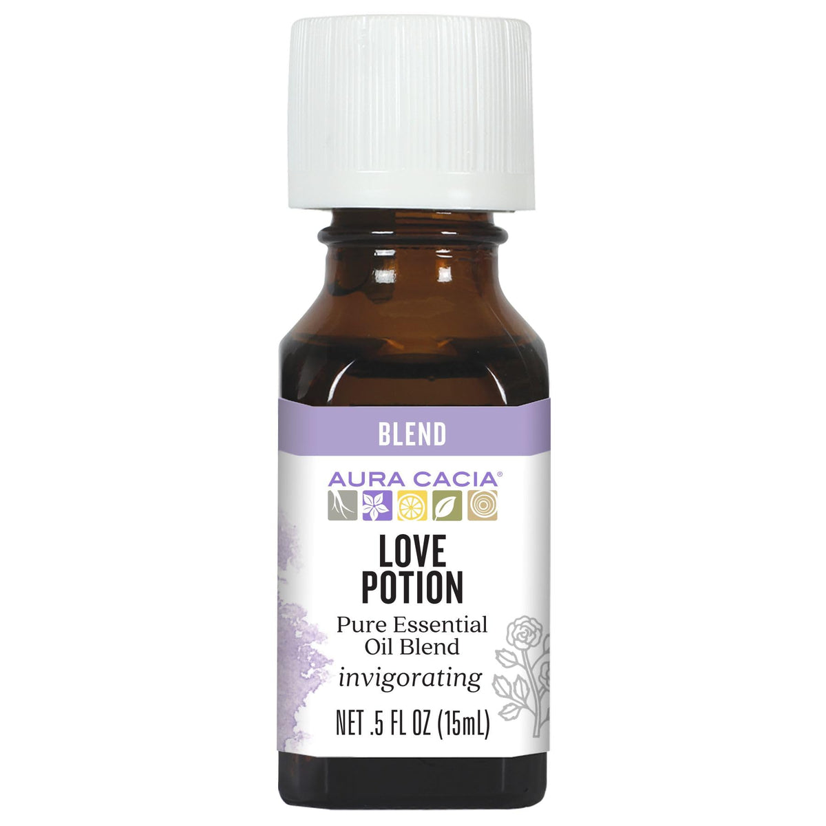 Aura Cacia Poción de Amor - botella: aroma romántico para ambientar momentos especiales.