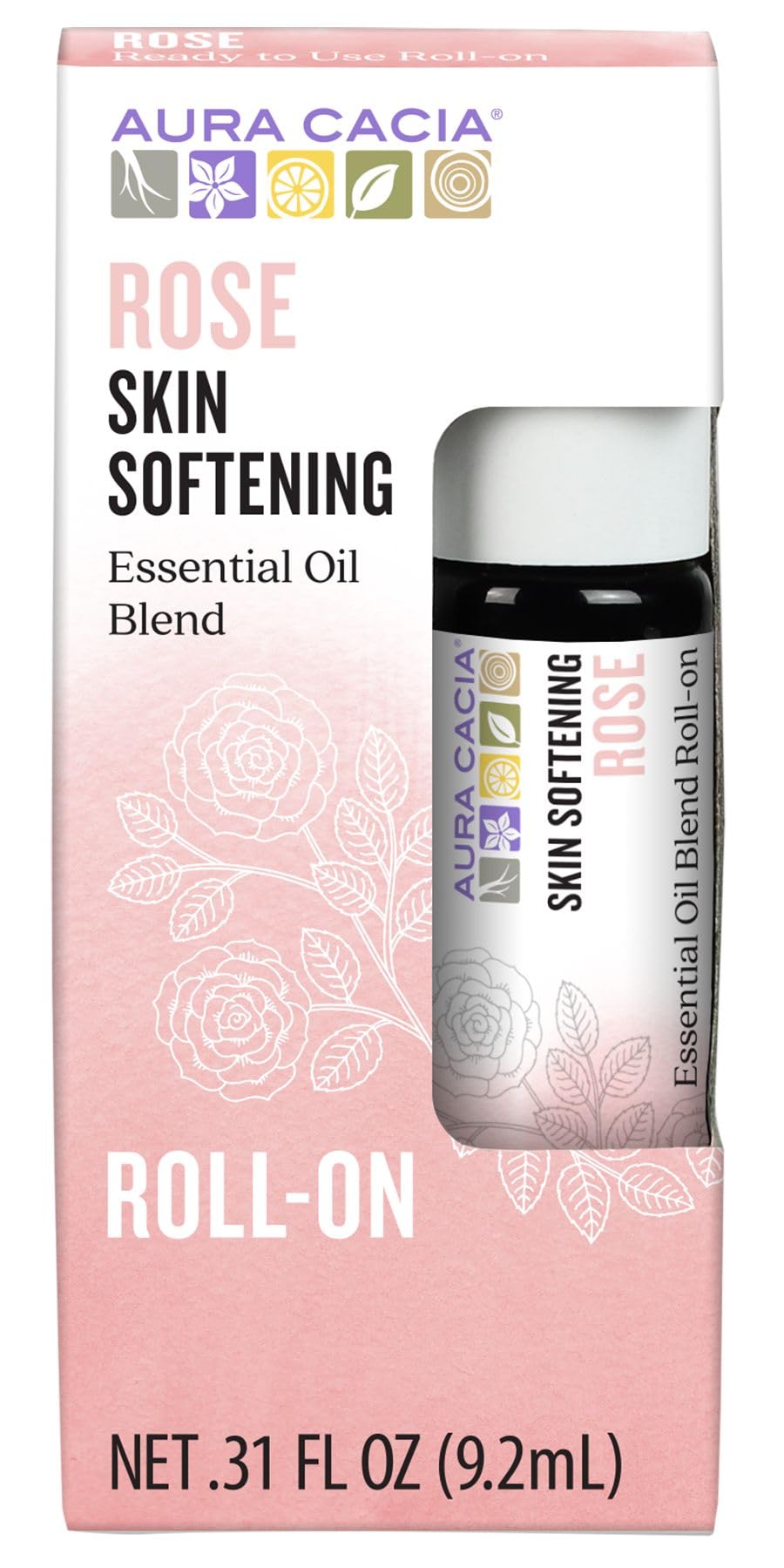 Aura Cacia Rose Roll-On: botella de aplicación con aroma floral suave para ritual rápido