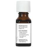 Aura Cacia Salvia Clary, etiqueta del producto con indicaciones básicas.