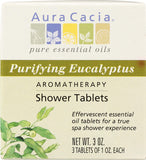 Aura Cacia tableta de ducha eucalipto para una aromaterapia refrescante durante la ducha.