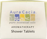 Aura Cacia tableta en la mano que muestra aroma de eucalipto para energía matutina.