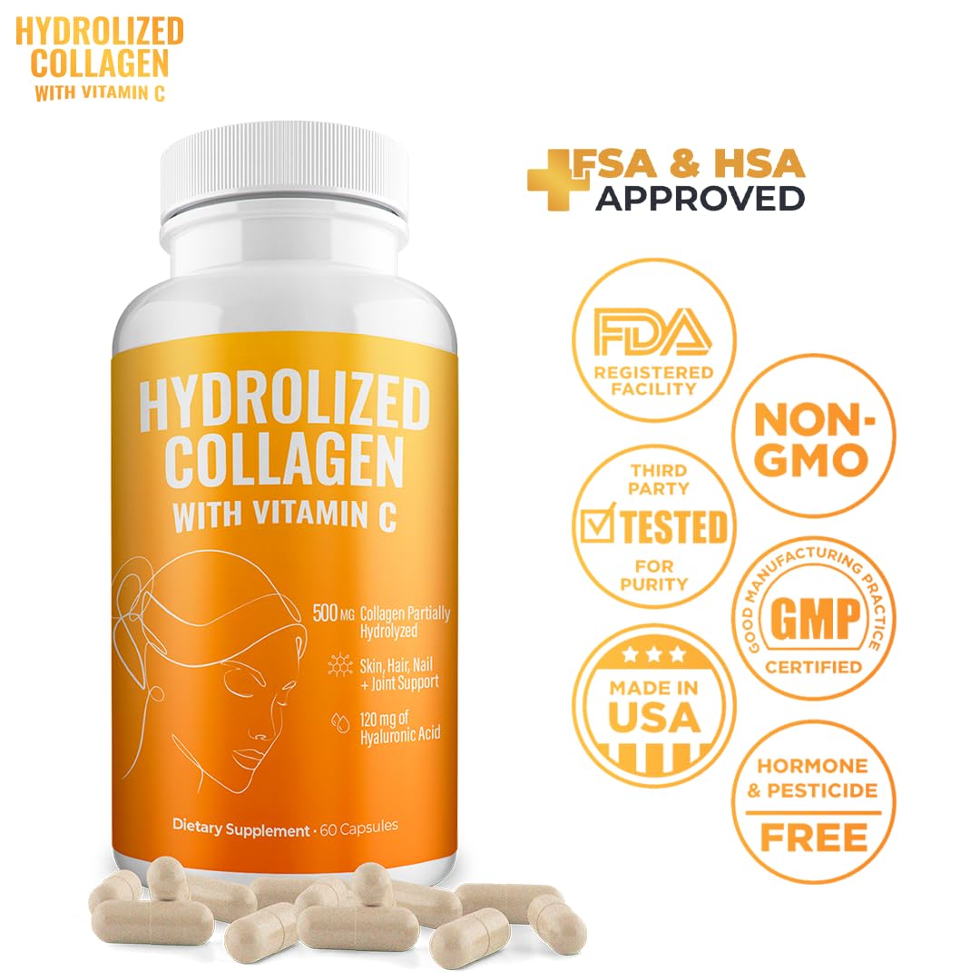 Aura Vitamin colágeno hidrolizado en cápsulas para belleza diaria.