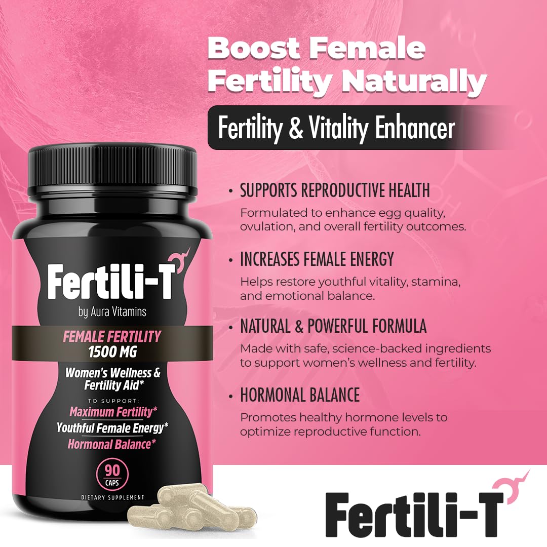 Aura Vitamins Fertili-T Female - aguaje en polvo: fuente vegetal para equilibrio hormonal