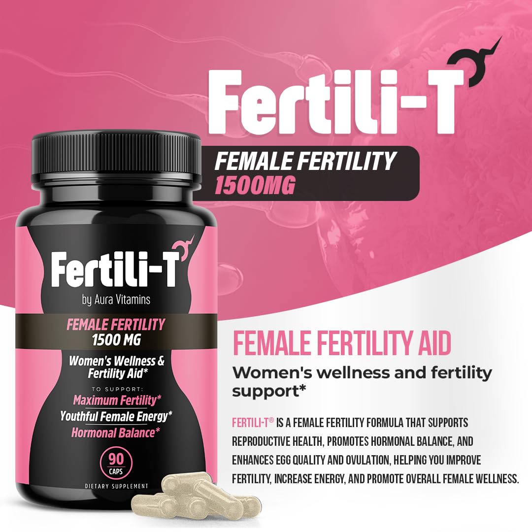 Aura Vitamins Fertili-T Female - botella trasera: información de ingredientes naturales