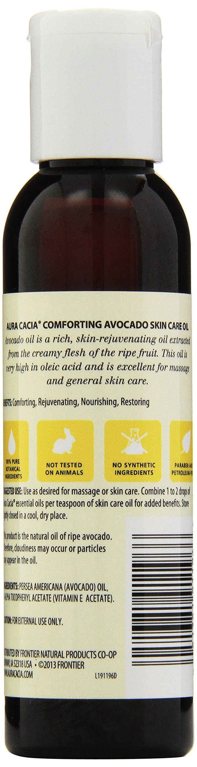 Aura Cacia aceite de aguacate, textura sedosa, ideal para masajes faciales