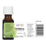 Aura Cacia Citronella Java, aroma cítrico natural para ambientar difusores y velas.