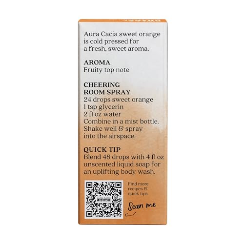 Aura Cacia Naranja Dulce, difusor, aroma energizante para espacios.