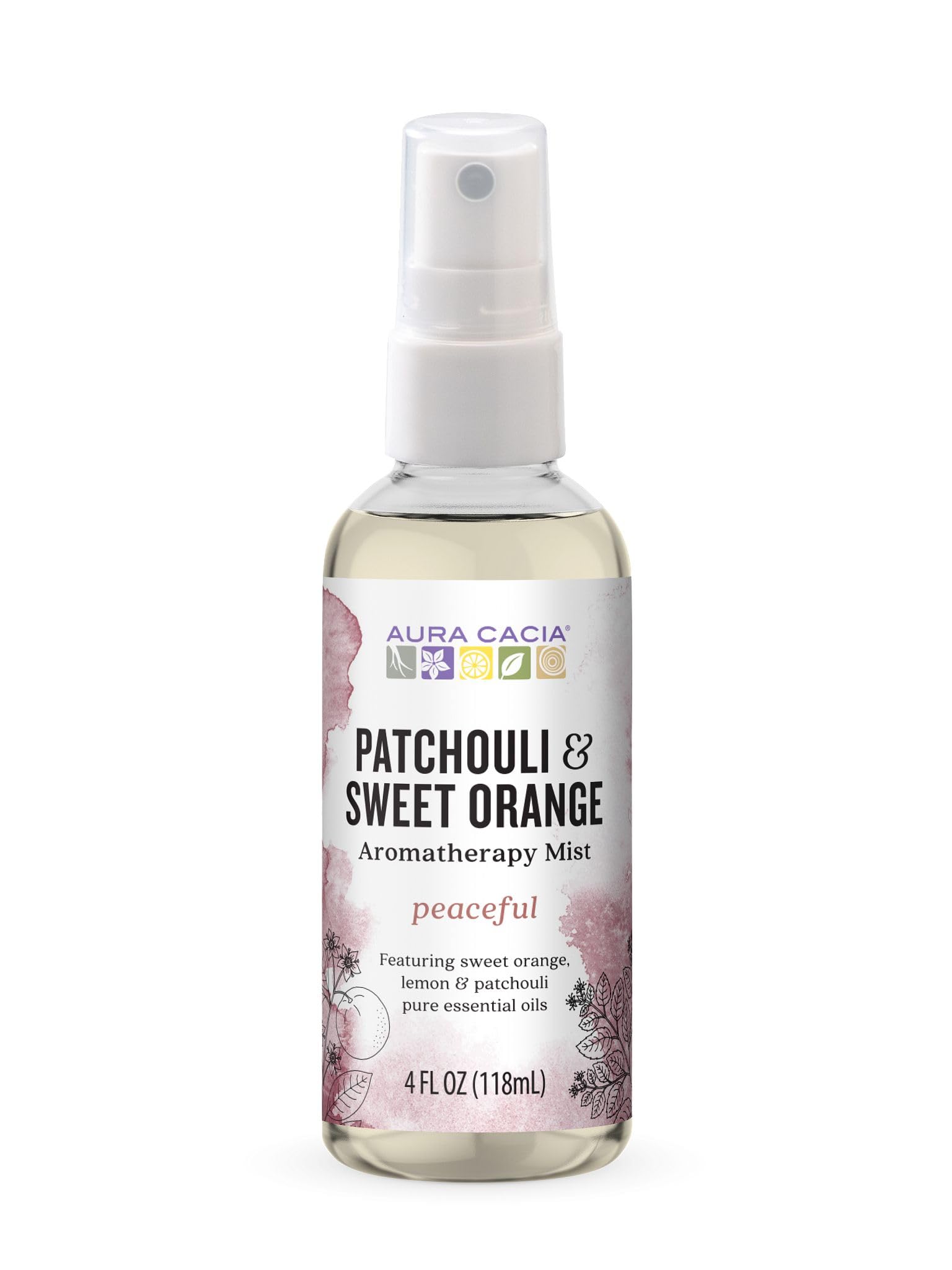 Aura Cacia Patchouli Naranja Dulce bruma corporal para relajación y refresco