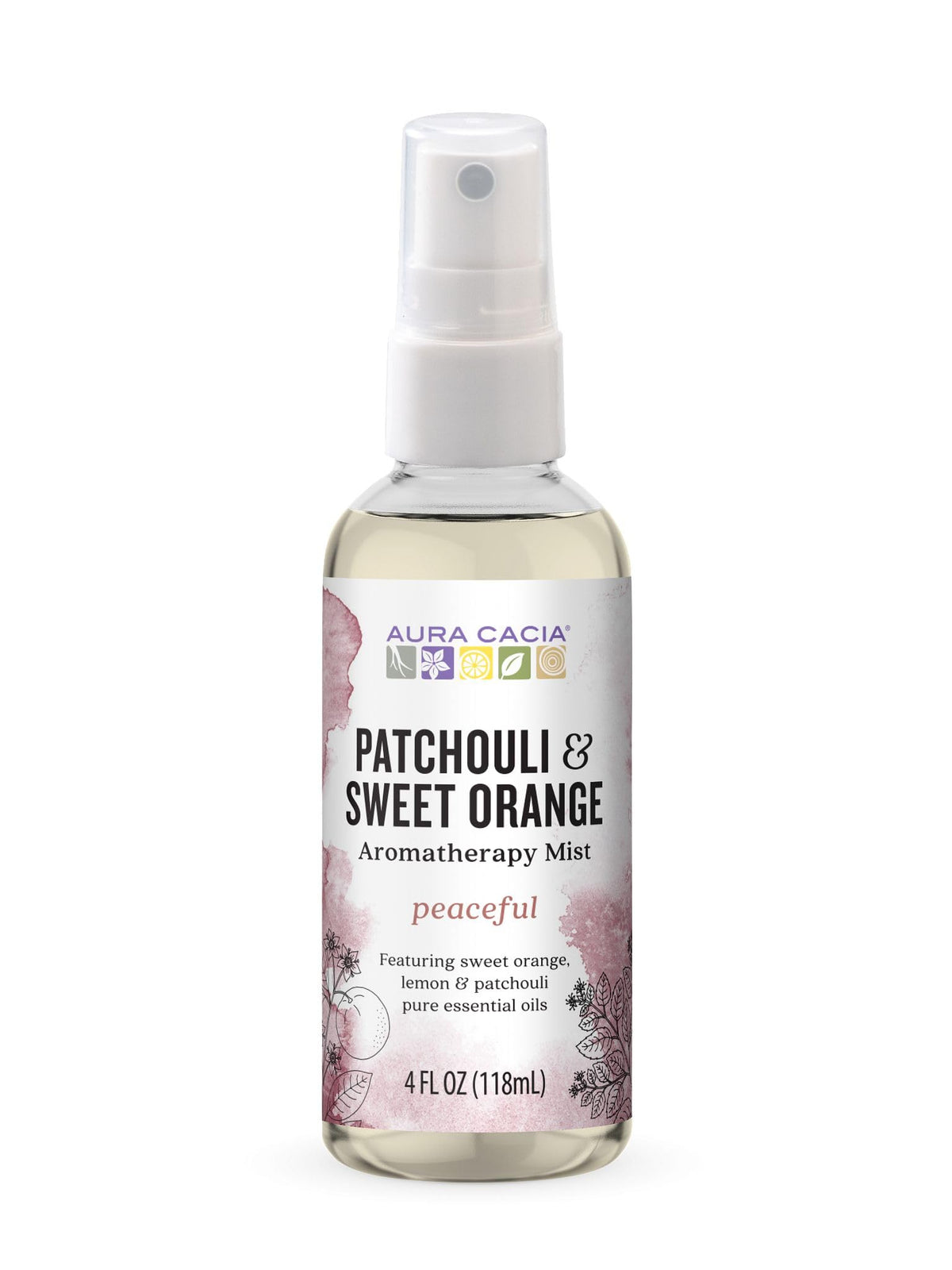 Aura Cacia Patchouli Naranja Dulce bruma corporal para relajación y refresco