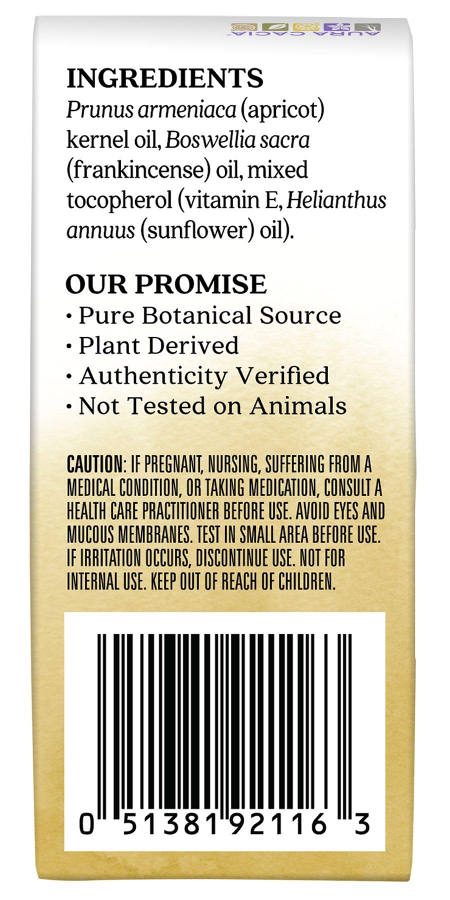 Aura Cacia Roll-On Incienso con aceite de albaricoque para aplicación directa en la piel.