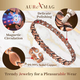 Anillo Auramag de bronce magnetizado con 2 imanes para comodidad diaria.