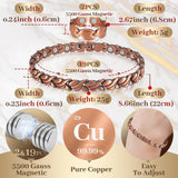 Pulsera Auramag de bronce, ajuste de tamaño a 8,4 pulgadas.