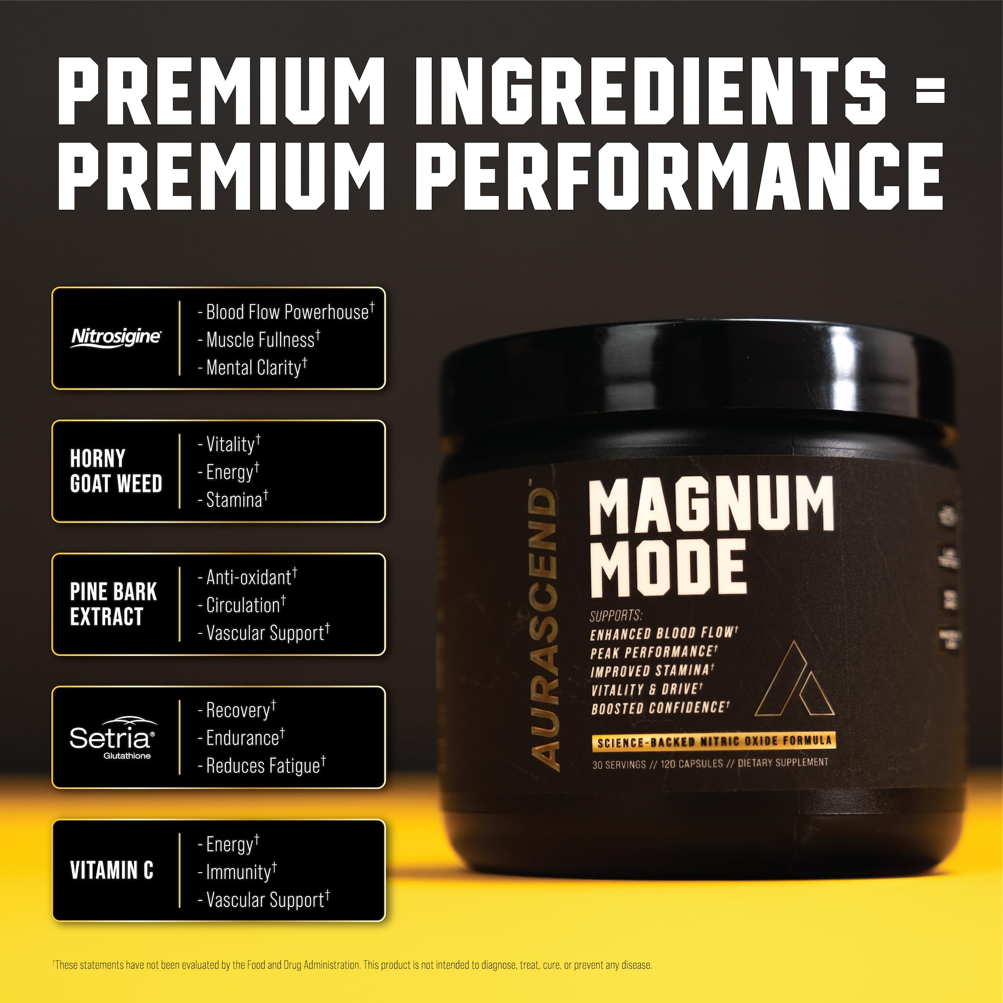 Aurascend Magnum Mode cápsulas: toma fácil para apoyar energía y resistencia.