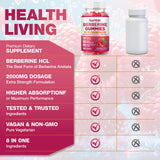 Aurear Berberine Gummies, etiqueta clara con información de dosis y origen natural.