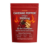 AuriLabs Cayenne Pepper Softgels, botella con cápsulas para uso diario
