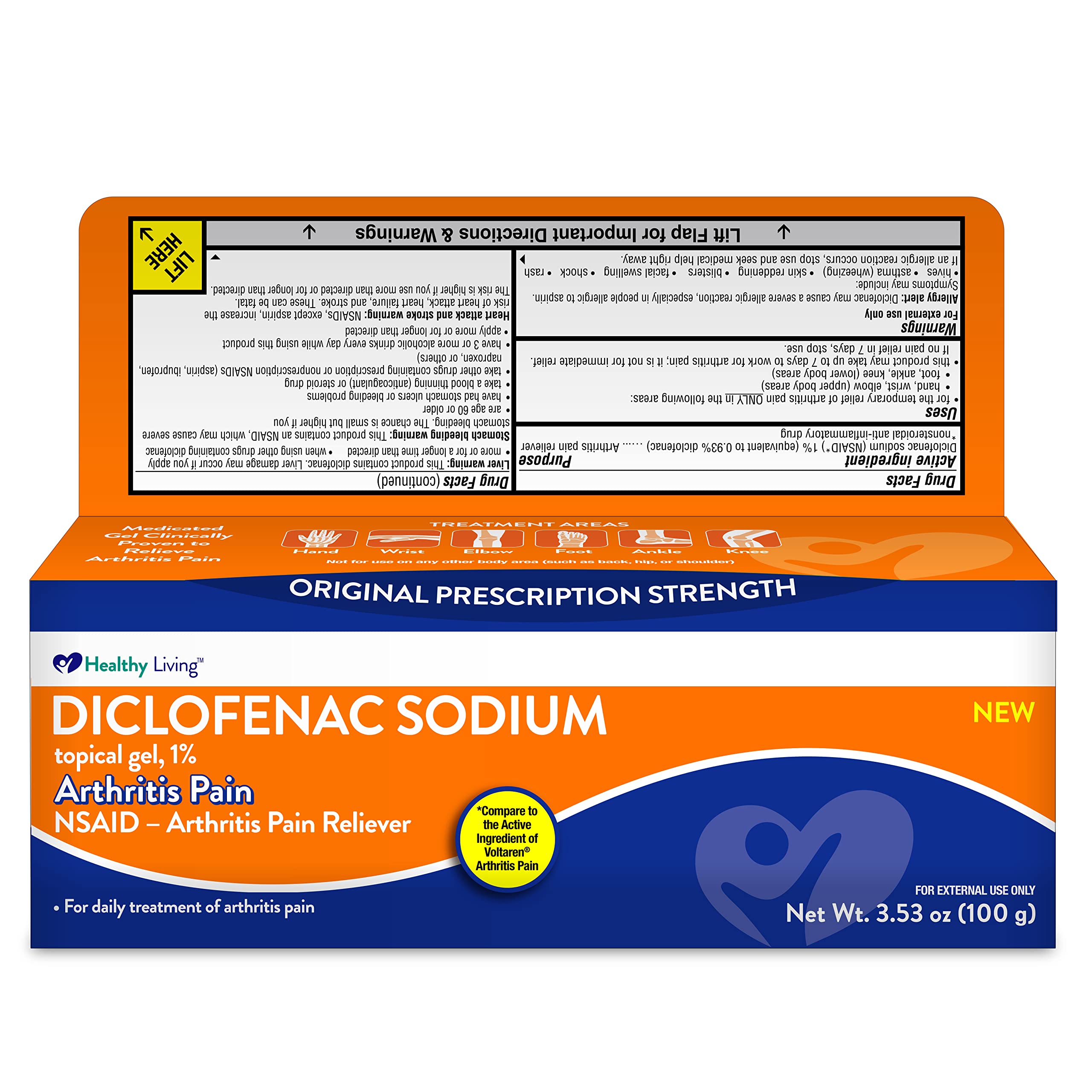 Aurohealth diclofenato de sodio gel 100 g, uso en articulaciones para alivio suave