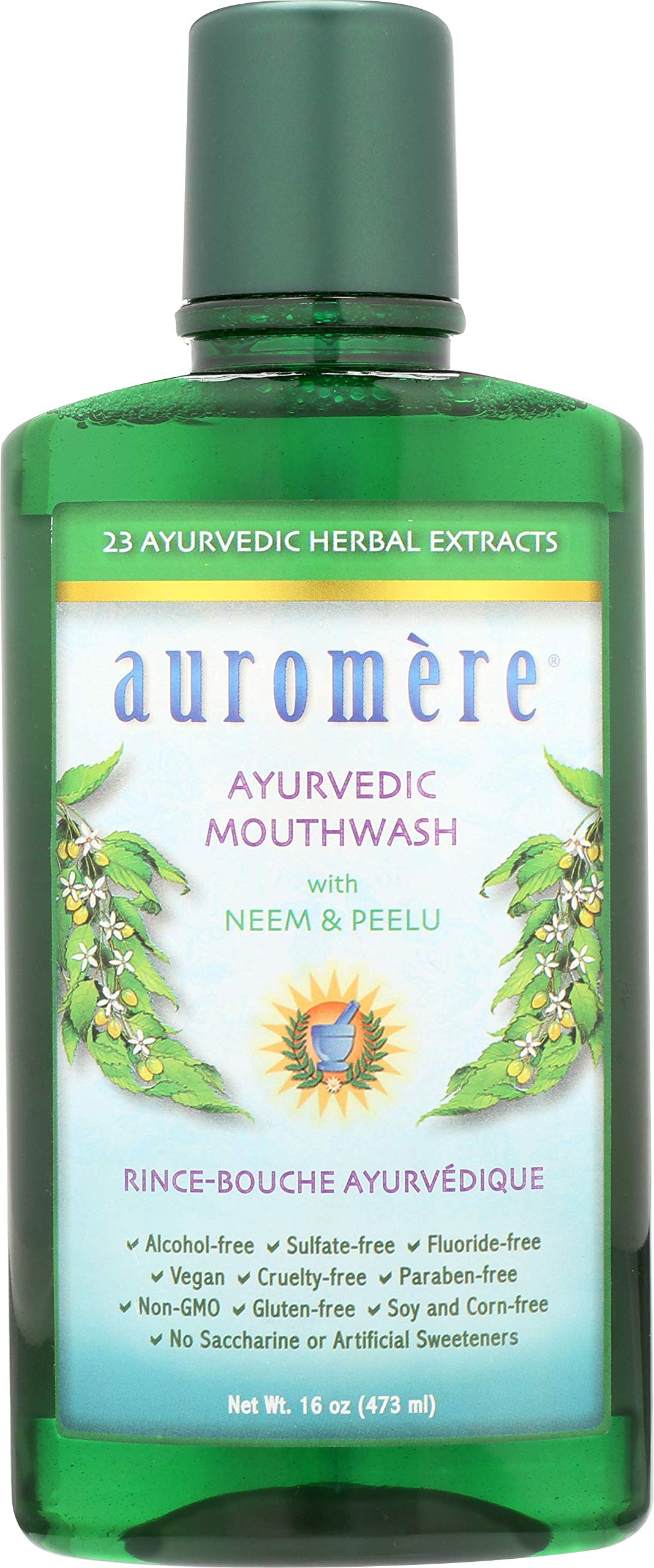 Auromere enjuague bucal ayurvédico con Neem, sensación fresca duradera