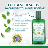 Auromere enjuague bucal sin alcohol brinda sabor suave y refrescante.