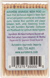 Palillos neem Auromere primer plano, madera de abedul, ayuda a eliminar partículas de comida