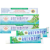 Pasta dental Auromere Neem y Clavo, tubo con menta fresca para limpieza diaria.